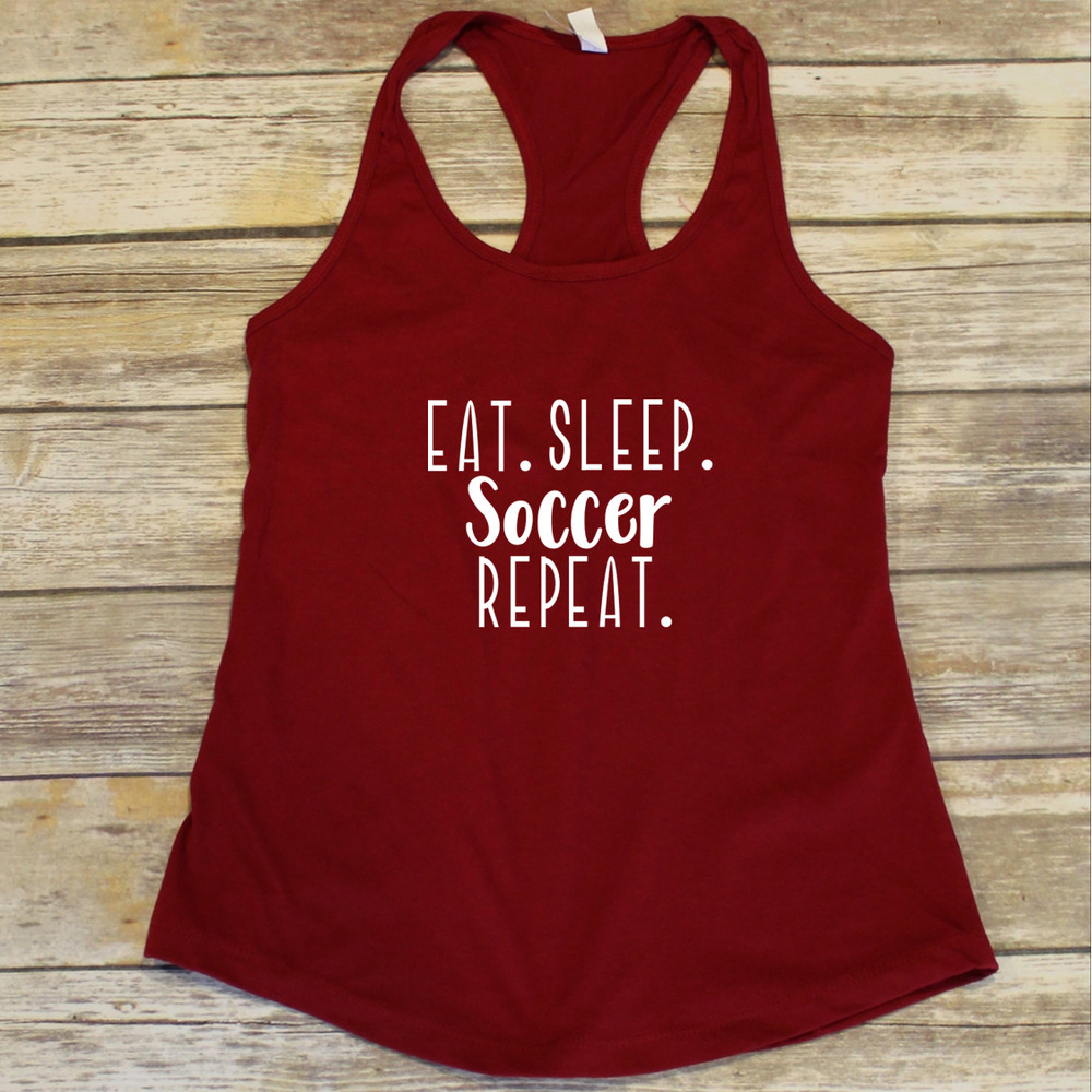 Eat Sleep Soccar - Fitted ladies Tank Top